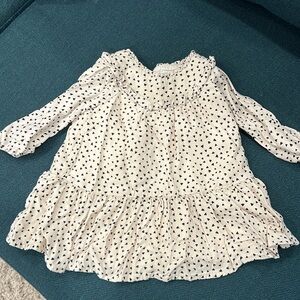 Baby Gap Cream with black hearts 6-12 month dress